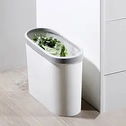 Відро для сміття MBM My Home вузьке без кришки 10 л біле (BIN-08 10L WHITE) - мініатюра 7