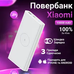 Повербанк Xiaomi UR503 10000 mAh з бездротовою зарядкою USB-С/USB-A - мініатюра 9