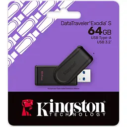 USB флеш-накопичувач Kingston DataTraveler Exodia S 64GB USB-A 3.2 Black (DTXS/64GB) [139606] - мініатюра 4