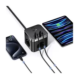 Мережевий фільтр живлення Baseus PowerCombo Cube Power Strip (E00066400117-00) - мініатюра 9