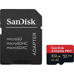 Картка пам'яті microSDXC SanDisk Extreme Pro A2 512 Gb class 10 V30 UHS-1 U3 (R200MB/s,W140MB/s)