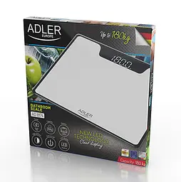Ваги для ванної кімнати max 180кг Adler AD 8174w - LED - мініатюра 4