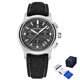 Наручний годинник чоловічий PD-1781 Black-Silver-Black Pagani Design acs0031211