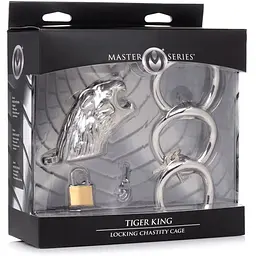 Клітка для члена Master Series Tiger King Cock Cage With Lock - мініатюра 7
