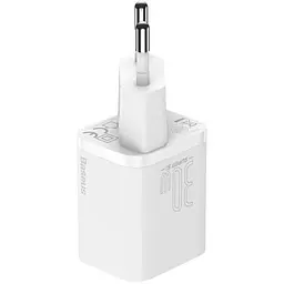 Мережевий зарядний пристрій Baseus Super Silicone PD 30W Type-C White (CCSUP-J02) [78686] - мініатюра 2
