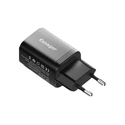 Зарядний пристрій Essager 1xUSB + 1xUSB-C PD 30 Вт чорний (ECTPQS-ZTB01) - мініатюра 3