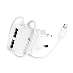 Адаптер сетевой HOCO Lightning cable Mega Joy C59A |2USB, 2.1A|
