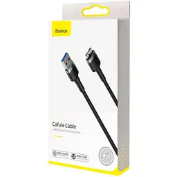 Кабель Baseus Cafule Cable USB 3.0 to MicroUSB 2A 1m CADKLF-D0G Dark Grey - мініатюра 3