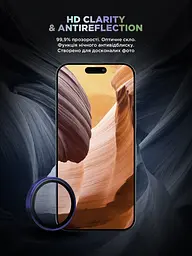 Захисне скло для камери Apple iPhone 17 Pro/17 Pro Max, Supreme BI, синій колір, з рамкою, глянцеве скло для захисту лінз, протиударне, прозоре, з клейовим шаром по контуру, не впливає на якість фото, ArmorStandart (ARM86439) - мініатюра 4