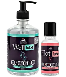 Iнтим-змазка Fresh Heaven вагінальна Well Lube 500ml та зігріваюча Hot Lube 100ml 