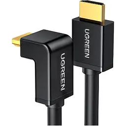 Кабель Ugreen HD103 HDMI to HDMI 90-Degree Right-Angle V2.0 1m Black (10172) [63384] - мініатюра 2