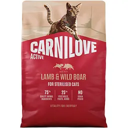 Сухий корм для стерилізованих котів Carnilove Active Lamb & Wild Boar Sterilised ягня і дикий кабан 2 кг