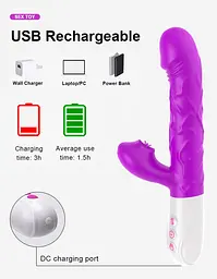 Вібромасажер SiliconeTongue Vibrator, USB 10 функцій Boss Series 63-00064 100165 - мініатюра 5