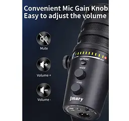 Професійний студійний конденсаторний мікрофон Jmary MCPW12 USB Black - мініатюра 6