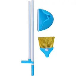 Совок для прибирання Zambak Plastik та щітка з довгими ручками блакитний (ZP-128b) - мініатюра 4