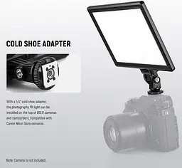 NEEWER 9-дюймова світлодіодна відеосвітлова панель, затемнена DSLR-камера з м'яким освітленням із міні-настільною підставкою - мініатюра 2