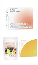 Комплекс для зміцнення волосся та загального оздоровлення Choice Beauty Hair 3-в-1 Омега + ОК + Пророщені зерна