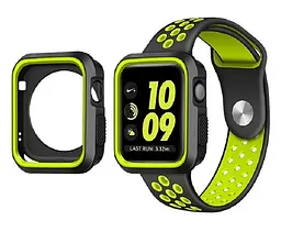 Силіконовий захисний корпус Primo для Apple Watch 38 мм Black/Yellow - мініатюра 2