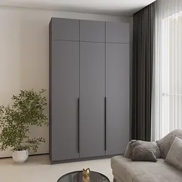 Шафа 3-дверна з антресоллю MebelStar Оскар ДСП BL-B, 4 додаткові полиці 150x52x260 см Антрацит (MBS-4980)