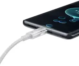 Кабель Baseus Explorer Smart Temperature Control Cable Type-C to Type-C 100W 1m P10319703221-00 White - мініатюра 4