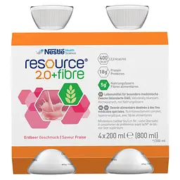 Набір ентеральне харчування Nestle Health Science Resource 2.0+Fibre зі смаком полуниці 2.4 л (3 уп. х 4 шт. х 200 мл) - мініатюра 6