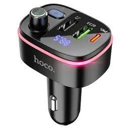 FM - трансмітер Hoco E62 Fast PD20W + QC3.0 car BT FM transmitter Чорний - мініатюра 2