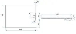Душовий піддон Rea Bazalt 90x120 black REA-K3306, Чорний матовий - мініатюра 7