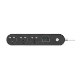 Мережевий фільтр живлення ColorWay CW-CHU33B, 3 розетки/3USB Black 1.8M (CW-CHU33B)