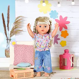Одяг для ляльки Baby Born Квітковий джинс 43 см (832677) - мініатюра 3