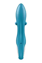 Вібратор-кролик із потрійним відростком Satisfyer Embrace me Turquoise, 2 мотори, діаметр 3,6 см - мініатюра 6