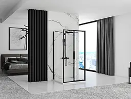 Душова кабіна Rea Rapid Slide 150x100 black пристінна REA-KPL-09891, Чорний матовий, Універсальна, прозрачний, Чорний матовий - мініатюра 4