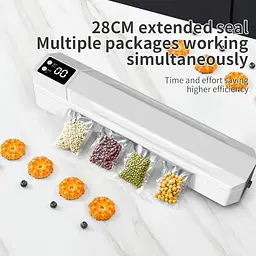 Вакуумний пакувальник пакетів Vacuum Sealer / Автоматичний побутовий вакууматор з пакетами, вакуумайзер для пакування та зберігання їжі - мініатюра 4