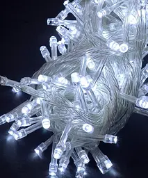 Світлодіодна гірлянда No Brand 160 LED класична 5 мм довжина 8.5 метрів з прозорим проводом, світло біле (1120-03)