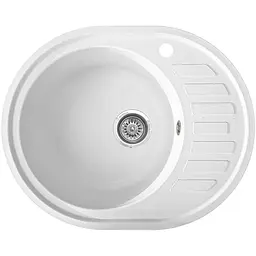 Мийка кухонна Valetti 23N гранітна 610х490 мм біла - мініатюра 2