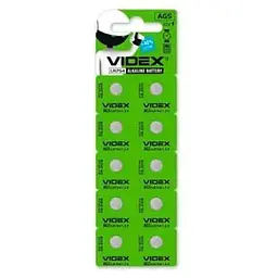 Батарейки AG5/LR754, Videx Excellent!, 10 шт, Blister