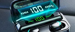 Бездротові сенсорні навушники із цифровим зарядним кейсом TWS BTH-F9-5 Bluetooth блютуз гарнітура - мініатюра 4