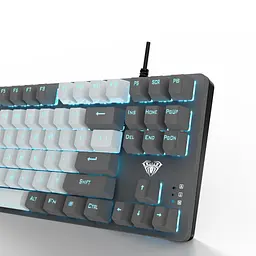 Клавіатура Aula F3287 Keycap KRGD Blue USB UA Grey/White (6948391240954) - мініатюра 9