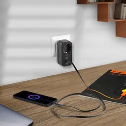Мережевий адаптер VIDEX ONCORD з/з 1п 2.4A 2USB+USB-C Black VIDEX (27698-000) - мініатюра 7