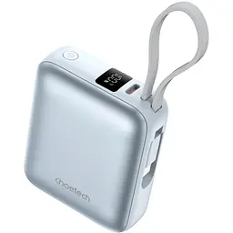 УМБ Choetech 10000mAh 35W PD3.0 USB-C In/Out, with buid-in type-C cabel голуба - мініатюра 3