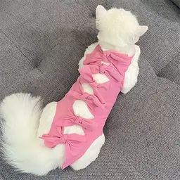 Одяг для котів після операції Holley Bow-knots Pink M - мініатюра 2
