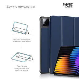 Чохол-книжка на планшет Xiaomi Pad 7/7 Pro/8/8 Pro, Smart Case, blue, підставка для планшета 11.2 , шкіряний, мікрофібра, на магніті, ArmorStandart (ARM74573) - мініатюра 4