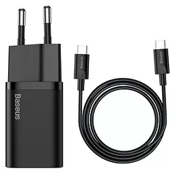 МЗП Super Si Quick Charger PD25W (1USB-C) + кабель Type-C to Type-C (TZCCSUP-L) Чорний Baseus teh0029621