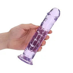Фалоімітатор RealRock Crystal Clear 8'' 22 см (фіолетовий) - мініатюра 10