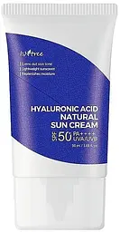Крем сонцезахисний з гіалуроновою кислотой 50 мл Isntree Hyaluronic Acid Natural Sun Cream SPF/СПФ 50+/PA++++ - мініатюра 1