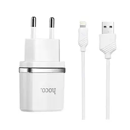 Адаптер сетевой Hoco Lightning cable C11 6957531047735 білий