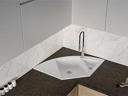 Кухонна мийка Miraggio EUROPE white (0000018) Граніт, Врізна, Білий - мініатюра 5
