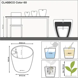 Вазон Lechuza Classico Color 60 білий (13330) - мініатюра 2