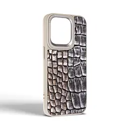 Кожаный чехол для Apple iPhone 15 Pro, Harder Glamorous Croco, разноцветный, термополиуретан ТПУ + экокожа с имитацией кожи крокодила, панель, защита корпуса, противоударный, микрофибра, рамка вокруг камеры, защита всего корпуса, (ARM76762) - мініатюра 2