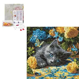 Алмазна мозаїка AMO "Котеня голубоке", 40×40 см (AMO8340)