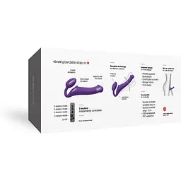 Безремінний страпон з вібрацією Strap-On-Me Vibrating Violet M - мініатюра 9